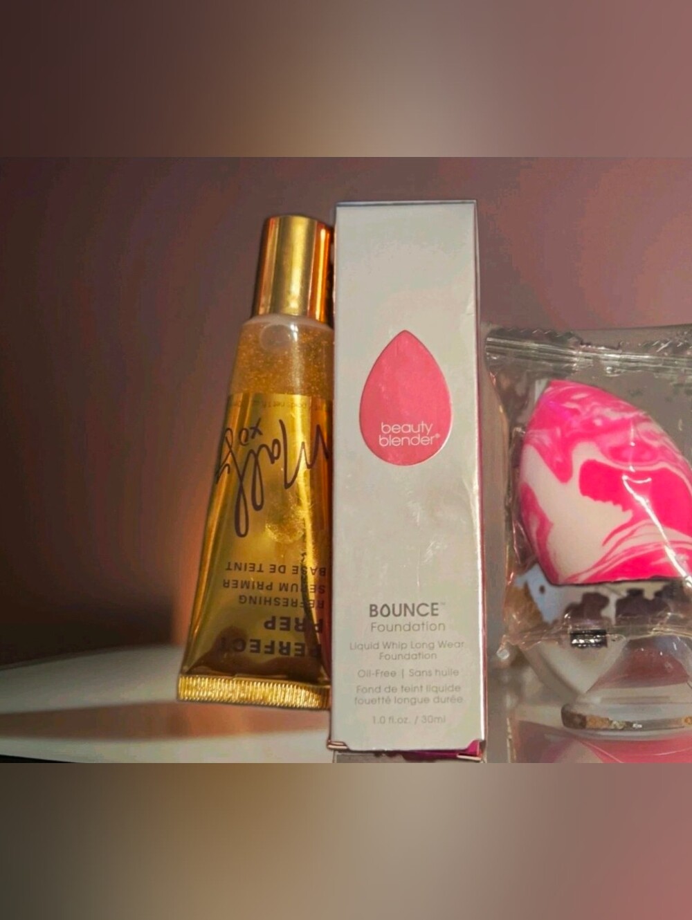 Beautyblender BOUNCE Liquid Foundation, Mally Xo Primer Perfect Prep & Blender